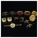 Vintage Mid Century Cufflinks (6), Tie Clip