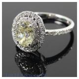 14k White Gold Yellow Diamond Ring