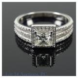 14k White Gold Diamond Engagement Ring w/ ID