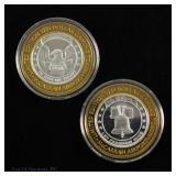 USA 99.9% Silver $10 Las Vegas Gaming Tokens, 2
