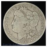 1884-S USA Silver Morgan Dollar (Better Date!)