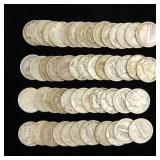 USA 90%-Silver Merc 10c Roll (XF-AU), 50