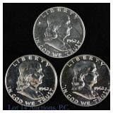 1962 USA 90% Silver Proof Franklin 50c (3)