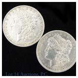 1884-O & 1897 (P) USA Silver Morgan Dollars, 2