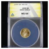 1999 (P) US $5 Gold Eagle Bullion (ANACS MS66)