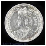 1893 US Silver Isabella Columbian Expo Quarter