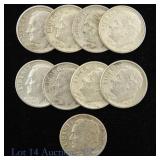 US 90%-Silver Roosevelt Dimes (ASW 0.6 Ozt.), 9