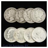 1916 - 1958 US Silver Dimes (Better Dimes), 8