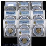 US Jefferson 5c PCGS & ANACS MS & Proof (10)