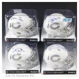 4 Chicago Bears Signed Mini Helmets