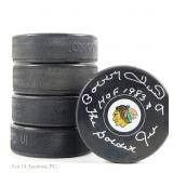 Blackhawks HOF'ers Signed Pucks No COA's (5)