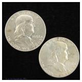 1952 P, D US 90%-Silver Franklin 50c (*CH BU)