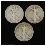 1927s, 1929d & 1933s US Silver W/L 50c (3)