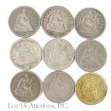 1853-1861 US Silver Liberty Seated Half 10c, 9