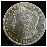 1887 (P) US Silver Morgan Dollar (*P/L BU)