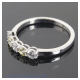 14k White Gold Multi Color Diamond Ring