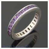 14k White Gold Amethyst Band Ring