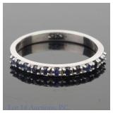 14k White Gold Sapphire Band Ring