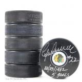 Blackhawks Legends Signed Pucks No COA's (6)
