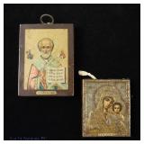 Two Small Russian Orthodox Christian Icons