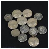 Mercury Dime & Buffalo Nickel Button Covers (6+6)