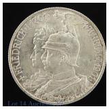 1901 Prussia 90% Silver Wilhelm II (*BU)