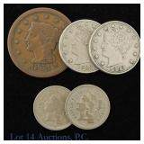 US Eclectic 19th century Coin Mix (5)
