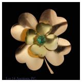Sterling Silver 4-Leaf Clover Pin (Vintage)