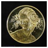 24KT Gold EP-92% Silver DaVinci Medal (ASW 2 Ozt,)