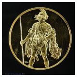 24KT Gold EP-92% Silver DaVinci Medal (ASW 2 Ozt,)