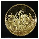 24KT Gold EP-92% Silver DaVinci Medal (ASW 2 Ozt,)