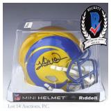 Kurt Warner Signed Rams Mini Helmet Beckett
