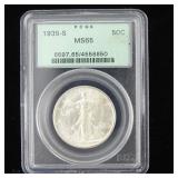1935-S US Silver Walking Liberty 50c (PCGS MS65)