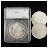 1921 (P) US Silver Morgan Dollars (CH BU*), 3