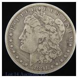 1891-O US Silver Morgan Dollar (*Better Date)