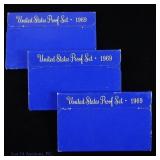 1969-S US Silver 5-Coin Proof Sets in OGP (3)
