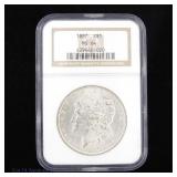 1887 (P) US Silver Morgan Dollar (NGC MS 64)