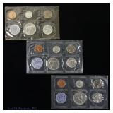 1961-1963 US Silver 5-Coin Proof Sets (3)