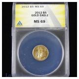2012 (P) US $5 Gold Eagle Bullion (ANACS MS 69)