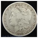1892-S US Silver Morgan Dollar (*Rare Date)