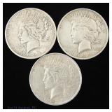 1923 (P) US 90%-Silver Peace Dollars, 3