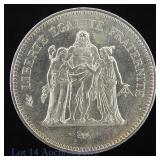 1976 France Silver 50 Francs 'Hercules' (*CH BU)