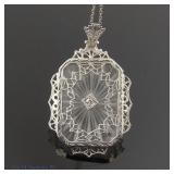 14k White Gold Diamond Necklace