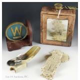 Vintage Safetee Mirror, Door Knocker, Horn Ashtray