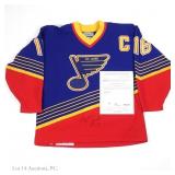 1990's Blues Brett Hull Signed Jersey (COA)