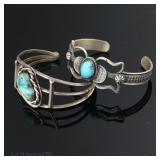 Two Sterling Silver Cuff Bracelets
