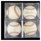 Signed Baseballs Of Baseball Legends (4) NO COA