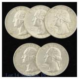 US 90%-Silver Washington 25c (ASW 0.9 ozt.), 5