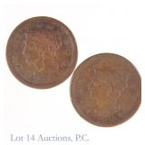 1849 & 1853? US Braided Hair Large Cents, 2