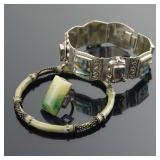 Mexican Bracelet, Bangle & Ring, Possibly Sterling